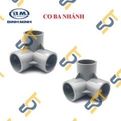 Co Góc Ba Nhánh Nhựa PVC Trơn 21 27 34  - Thương Hiệu Nhựa Bình Minh