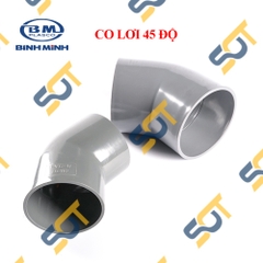 Co Lơi 45 Độ PVC Nối Ống Nhựa Trơn 21 27 34 - Thương Hiệu Nhựa Bình Minh