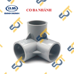 Co Góc Ba Nhánh Nhựa PVC Trơn 21 27 34  - Thương Hiệu Nhựa Bình Minh