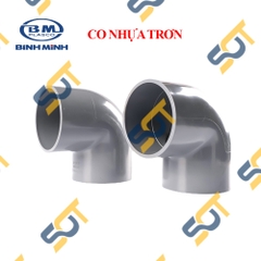 Co 90 Độ Nhựa PVC Trơn Dán 21 27 34 - Thương Hiệu Nhựa Bình Minh