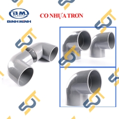 Co 90 Độ Nhựa PVC Trơn Dán 21 27 34 - Thương Hiệu Nhựa Bình Minh