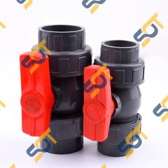 Van 2 Đầu Rắc Co, Khóa Bi Tay Gạt Kết Nối Bằng Rắc Co - Trơn Dán Ống Nhựa PVC