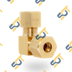 Co 90 độ hai đầu kết nối ống nhựa PU & ống đồng (Brass Compression fitting Elbow) - Cong & Cút Ren NPT