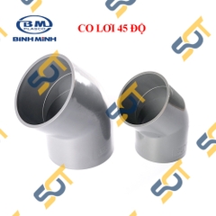 Co Lơi 45 Độ PVC Nối Ống Nhựa Trơn 21 27 34 - Thương Hiệu Nhựa Bình Minh