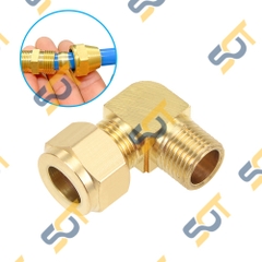 Co Ren Ngoài 1/4 (13), 1 Đầu Ren 1 Đầu Côn Lõm Hạt Bắp NPT Nối Ống Đồng, Ống PU