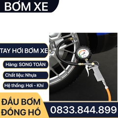 Tay Bơm Hơi Xe Có Đồng Hồ Đo Áp Suất 25D