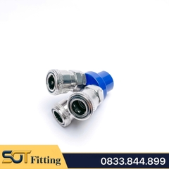 Bộ Chia 2 & 3 Thân Tròn, Ổ Bi Thép Mạ Niken Nối Nhanh Khí Nén Ren Trong 1/4 (13)