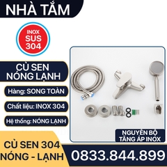 Củ Sen Tắm Nóng Lạnh Inox 304, Bộ Củ Sen Tắm Inox 304 Nóng Lạnh Cao Cấp Lắp Đặt Nhà Tắm