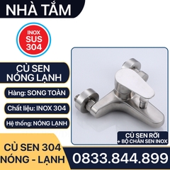 Củ Sen Tắm Nóng Lạnh Inox 304, Bộ Củ Sen Tắm Inox 304 Nóng Lạnh Cao Cấp Lắp Đặt Nhà Tắm