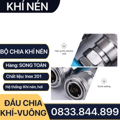 Bộ Chia Khí Nén Thân Vuông, Đầu Nối Vuông Chia 2, Chia 3, Chia 4, Chia 5 Nối Nhanh Khí Nén