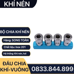 Bộ Chia Khí Nén Thân Vuông, Đầu Nối Vuông Chia 2, Chia 3, Chia 4, Chia 5 Nối Nhanh Khí Nén