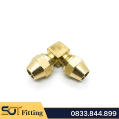 Bộ Nối Co Hai Đầu Côn Lồi Lắp Lã Ống Đồng SAE Phi 6 8 10 12 16mm (Brass Flare Fitting Elbow Connector NPT)