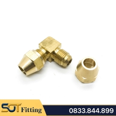 Bộ Nối Co Hai Đầu Côn Lồi Lắp Lã Ống Đồng SAE Phi 6 8 10 12 16mm (Brass Flare Fitting Elbow Connector NPT)