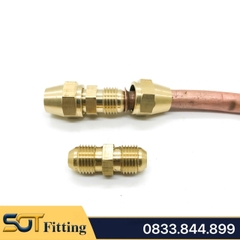Bộ Nối Hai Đầu Côn Lồi Lã Ống Đồng 6 8 10 12 16mm Cho Điện Lạnh & Khí Nén (Brass SAE Flare Fitting)