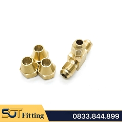 Bộ Nối Tê Ba Đầu Côn Lồi Lắp Lã Ống Đồng SAE Phi 6 8 10 12 16mm (Brass Flare Fitting Elbow Connector NPT)