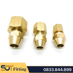 Bộ Nối 1/2 (21) Thẳng Ren Trong, Côn Lồi Lắp Lã Ống Đồng SAE Phi 6 8 10 12 16 19mm (Brass Flare Fitting Female Connector NPT)