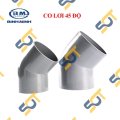 Co Lơi 45 Độ PVC Nối Ống Nhựa Trơn 21 27 34 - Thương Hiệu Nhựa Bình Minh