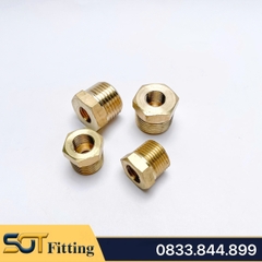Cà Rá 13 x 9.6 - Nối Giảm Ren Ngoài DN8 x Ren Trong DN6 - Đồng Thau