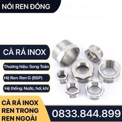 Cà Rá Inox, Nối Giảm Ren Trong Ren Ngoài Inox Sần 304