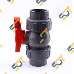 Van 2 Đầu Rắc Co, Khóa Bi Tay Gạt Kết Nối Bằng Rắc Co - Trơn Dán Ống Nhựa PVC
