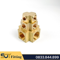 Chữ Thập Ren Trong / Nối Chia 4 Đầu - Chất Liệu Đồng Thau Bền Bỉ