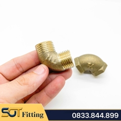 Co / Cút Đúc Khuôn Ren Ngoài 21 Đồng Thau - Kết Nối Cong 90 Độ