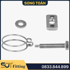 Cổ Dê Hai Dây Sắt Mạ, Quai Nhê Đai Siết Ống Mềm 2 Dây - Sắt Mạ Xi