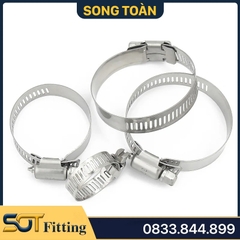 Cổ Dê Vặn Vít Inox 201, Quai Nhê Đai Siết Ống Mềm Inox 201