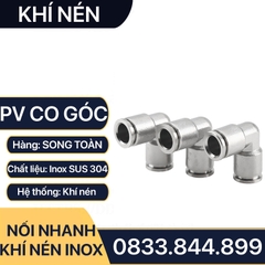 IPV Co Nối Nhanh Cắm Ống Inox, Nối Co 90 Độ Hai Đầu Cắm Ống IPV Inox 304