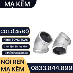 Co Lơ Ren Trong Mạ Kẽm, Co Lơ 45 độ Ren Trong Sắt Mạ Kẽm