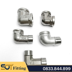 Co Điếu Ren Trong Ren Ngoài 21 / Cút Hợp Kim Inox - Kết Nối 90 Độ