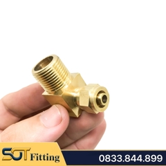 Co Ren Ngoài Đầu Nối Siết Ống Mềm PU 6 8 10 12 - Chất Liệu Đồng Thau