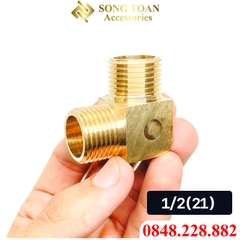 Co / Cút Ren Ngoài 9.6 13 17 21 Đồng Thau - Giải Pháp Kết Nối 90 Độ Hoàn Hảo