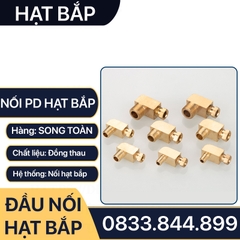 Đầu Nối Co Hạt Bắp Ống Phi 4mm, Đầu Nối Co Ren Ngoài Hạt Bắp PD Series - Lắp Ống Đồng, Ống Mềm