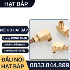 Đầu Nối Co Hạt Bắp Ống Phi 4mm, Đầu Nối Co Ren Ngoài Hạt Bắp PD Series - Lắp Ống Đồng, Ống Mềm