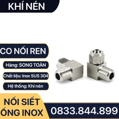 Đầu Nối Co Ren Ngoài Ống Mềm Inox, Nối Co Ren Ngoài Siết Ống Mềm - Inox 304