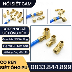 Đầu Nối Co Ren Ngoài Nối Ống Mềm, Nối Co Ren Ngoài Siết Ống Mềm - Đồng Thau