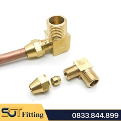Co 3/8 (17) Ren Ngoài, 1 Đầu Ren 1 Đầu Côn Lõm Hạt Bắp NPT Nối Ống Đồng, Ống PU