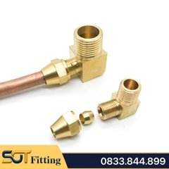 Co 3/8 (17) Ren Ngoài, 1 Đầu Ren 1 Đầu Côn Lõm Hạt Bắp NPT Nối Ống Đồng, Ống PU
