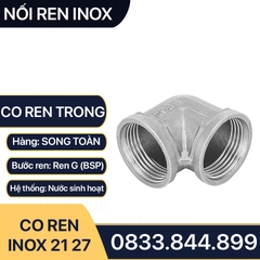 Co Inox 21 27, Co Hai Đầu Ren Trong Inox 201