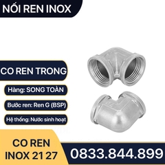 Co Inox 21 27, Co Hai Đầu Ren Trong Inox 201