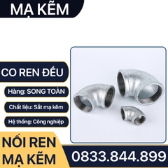 Co Ren Trong Mạ Kẽm, Co Nối Hai Đầu Ren Trong Sắt Mạ Kẽm