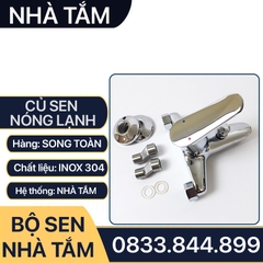 Củ Sen Tắm Nóng Lạnh Đồng Mạ Crome, Bộ Củ Sen Tắm Đồng Mạ Bóng Nóng Lạnh Cao Cấp Lắp Đặt Nhà Tắm