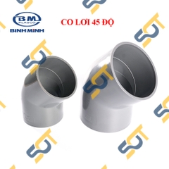 Co Lơi 45 Độ PVC Nối Ống Nhựa Trơn 21 27 34 - Thương Hiệu Nhựa Bình Minh
