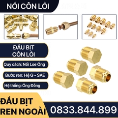 Đầu Bịt Ren Ngoài Côn Lồi Lã Ống Đồng Phi 6 8 10 12 16 / Brass Flare Fitting Cap NPT