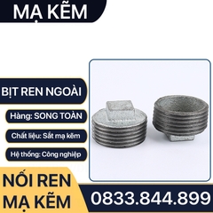 Đầu Bịt Ren Ngoài Mạ Kẽm, Bịt Ren Ngoài Sắt Mạ Kẽm