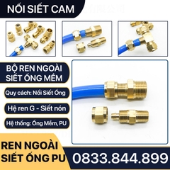 Đầu Nối Thẳng Ống Mềm, Nối Thẳng Ren Ngoài Siết Ống Mềm - Đồng Thau