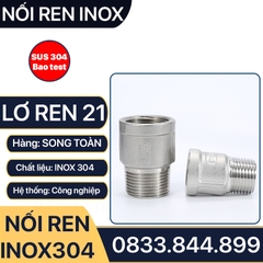 Lơ Inox 21 SUS 304, Nối Ren Trong Ren Ngoài Inox 304 Phi 1/2 (21)