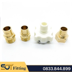 Đầu Nối Máy Giặt, Béc Ren Trong Ngoài Gài Bi Vit Ốc Đồng Thau Ren 21
