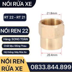 Nối Ren 22 Rửa Xe - Đầu Nối Áp Lực 22 - 21, 22 - 17, 22 - 14, 22 - 13mm - Đồng Thau